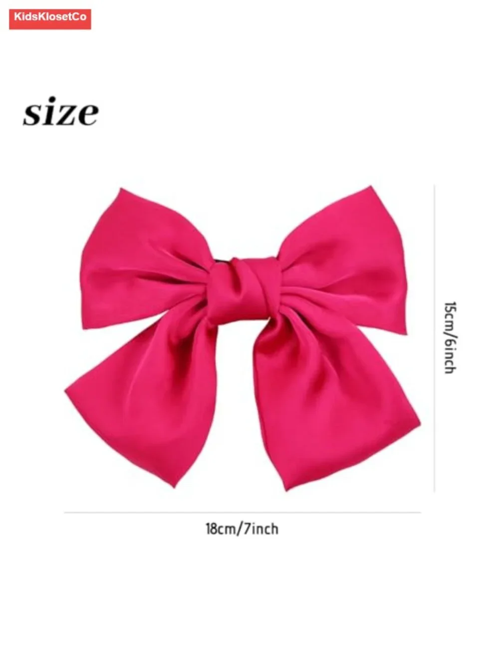 Oversized Satin Knot Hair Bows - 15 Pack Large Bow Clips
